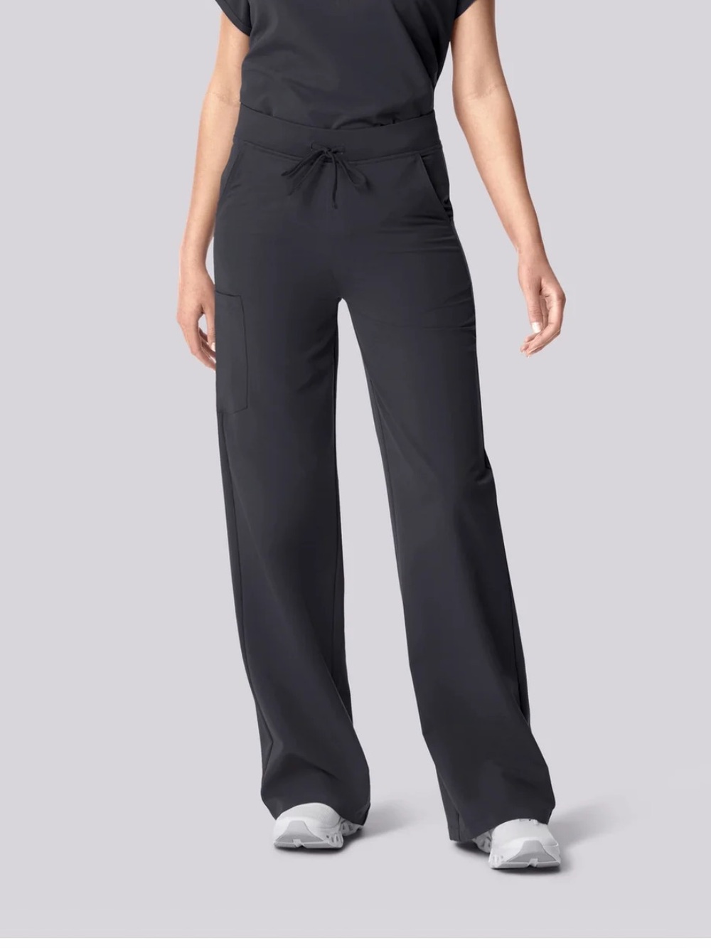 Mandala High-Waisted Wide Leg Scrub Pants – Pewter